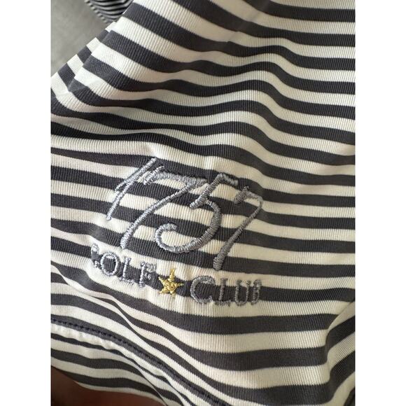 FootJoy Striped Golf Polo XL Navy White 1757 Golf Club FJ Logo - Picture 5 of 9